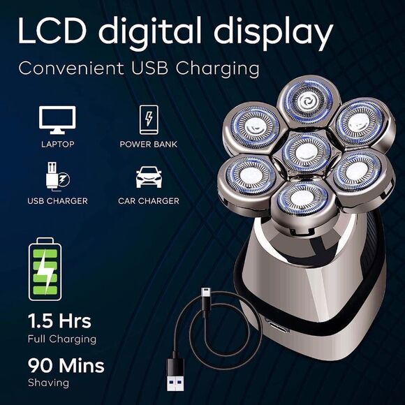 Upgraded 7D 5 IN 1 Electric Shaver, Razor, Grooming Kit for Men - Picture 6 of 6